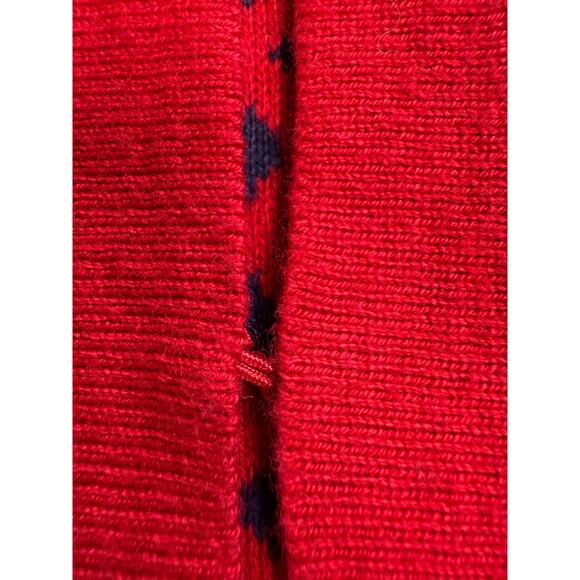 Lands End Red Navy Geometric Long Open Front Cardigan 14W/0X - Picture 7 of 12